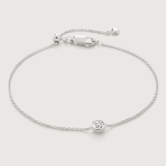 Monica Vinader Silver DIAMOND ESSENTIAL BRACELET - Picture 1 of 5